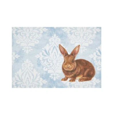 C & F Home C&f Home Damask Easter Bunny Rabbit Placemats Set Of 6 In Blue