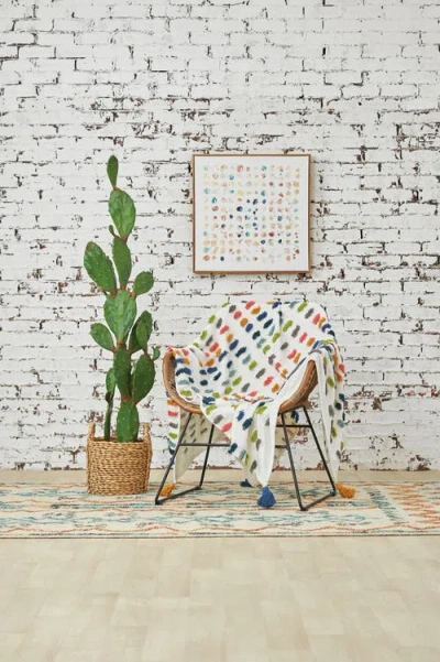 Carol & Frank 50" X 60" Vaughan Polka Dot Tassels Premium Cotton Accent Throw Blanket In Multi