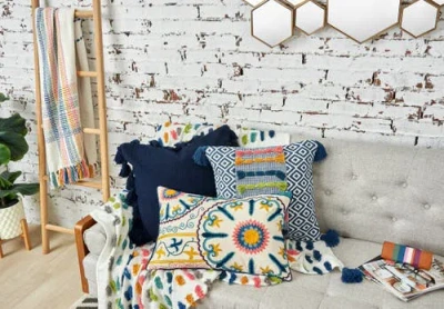 Carol & Frank 50" X 60" Vaughan Polka Dot Tassels Premium Cotton Accent Throw Blanket In Multi