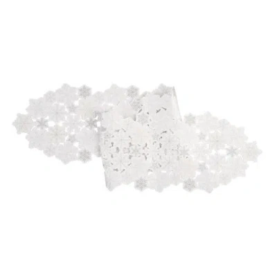 C & F Home C&f Home Sparkle Snowflake Table Runner 13" X 68" In White