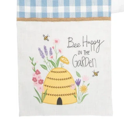 C & F Home C&f Home Bee Happy In Blue Embroidered Table Runner 13" X 72" In Blue