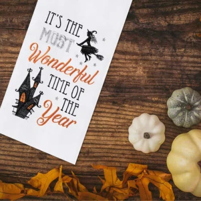 C & F Home C&f Home It's The Most Wonderful Time Of The Year Halloween Flour Sack Kitchen Towel In White