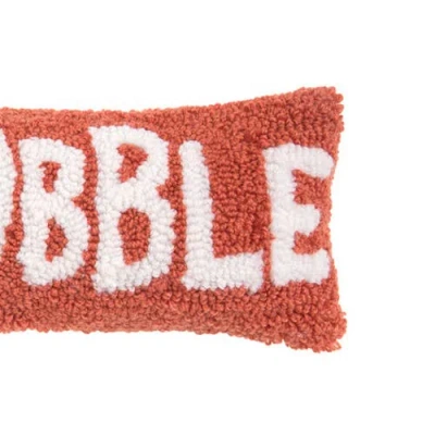 C & F Home C&f Home Gobble Script Rectangle Small Small/petite Hooked Accent Pillow, 6" X 12" In Orange