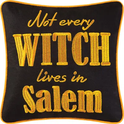 C & F Home C&f Home Not Every Witch Lives In Salem 10" X 10" Halloween Accent Pillow In Yellow