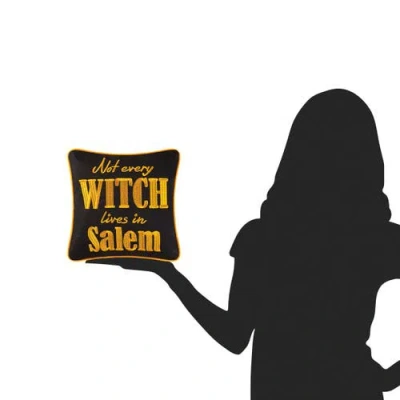 C & F Home C&f Home Not Every Witch Lives In Salem 10" X 10" Halloween Accent Pillow In Yellow