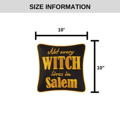 C & F Home C&f Home Not Every Witch Lives In Salem 10" X 10" Halloween Accent Pillow In Yellow