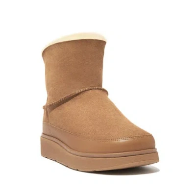 Fitflop Gen-ff Desert Tan Ultra Mini Double-faced Shearling Ankle Boot In Brown