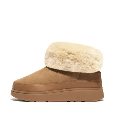 Fitflop Gen-ff Desert Tan Ultra Mini Double-faced Shearling Ankle Boot In Brown
