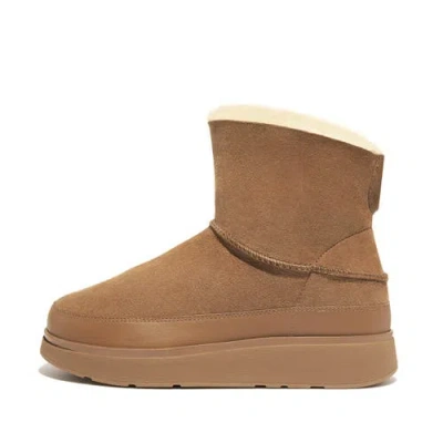 Fitflop Gen-ff Desert Tan Ultra Mini Double-faced Shearling Ankle Boot In Brown