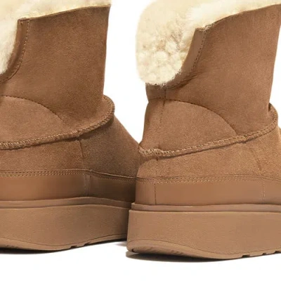Fitflop Gen-ff Desert Tan Ultra Mini Double-faced Shearling Ankle Boot In Brown