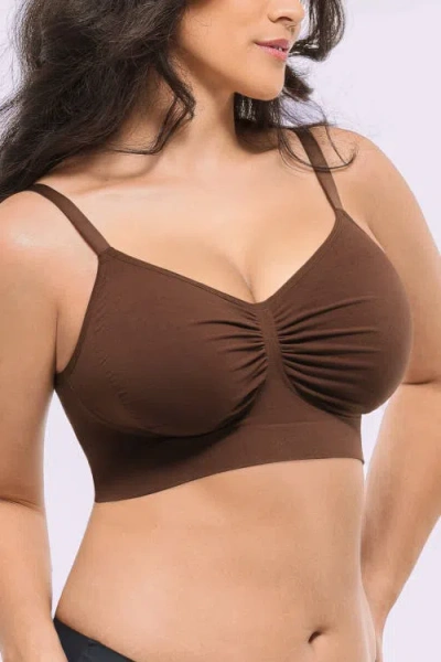 Shapellx Skin Flow Smooth Unlined Wireless Bra In Brown