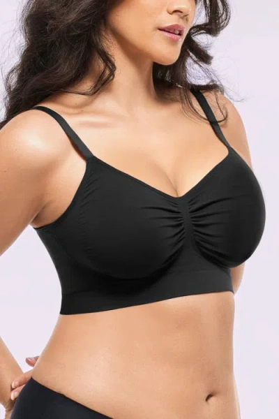 Shapellx Skin Flow Smooth Unlined Wireless Bra In Black