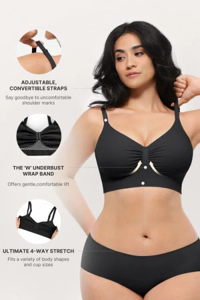 Shapellx Skin Flow Smooth Unlined Wireless Bra In Black