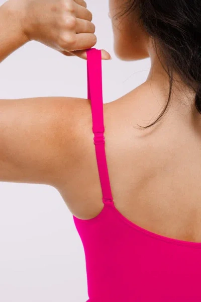 Shapellx Skin Flow Zipper Front Thong Bodysuit In Pink