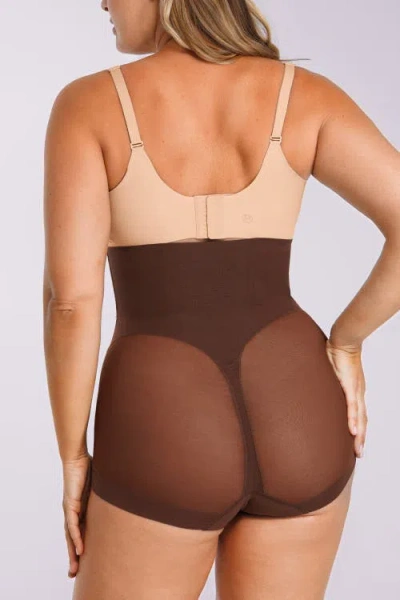 Shapellx Mesh Smooth Butt-lifting Brief In Brown