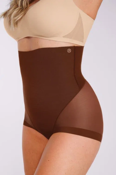 Shapellx Mesh Smooth Butt-lifting Brief In Brown