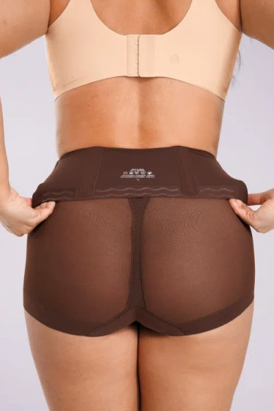 Shapellx Mesh Smooth Butt-lifting Brief In Brown