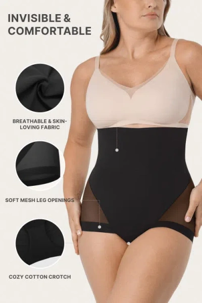 Shapellx Mesh Smooth Butt-lifting Brief In Black