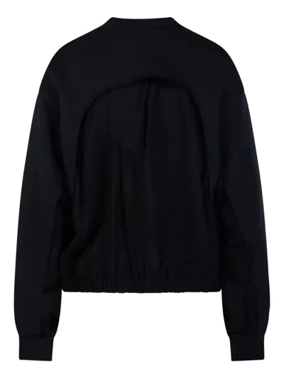 Re Code Open-back Crew-neck Sweater In Black