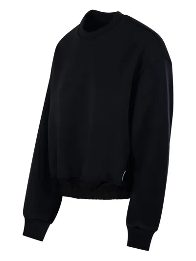 Re Code Open-back Crew-neck Sweater In Black