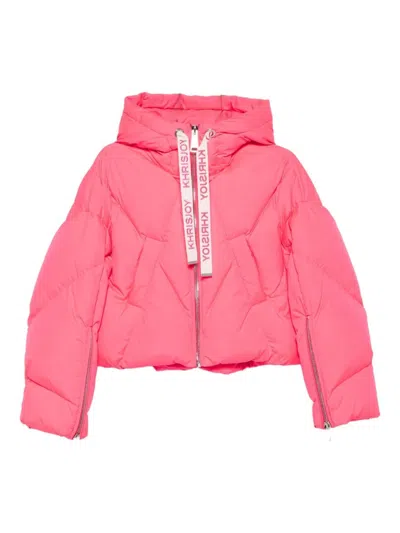 Khrisjoy Long-sleeved Hooded Down Jacket In Pink