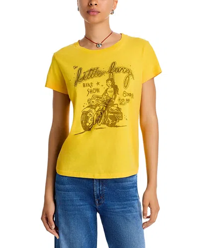 Mother Womens The Boxy Goodie Goodie Graphic-print Cotton-jersey T-shirt Little Fury In Yellow