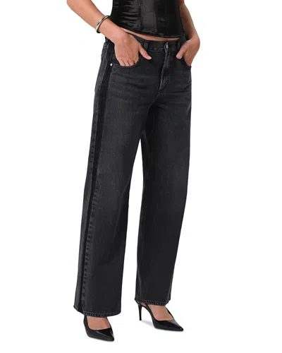 Citizen Of Humanity Citizens Of Humanity Lindz Low Rise Easy Straight Leg Jeans In Kuro In Black