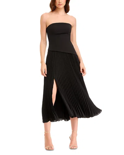 Dress The Population Kacey Strapless Midi Dress In Black