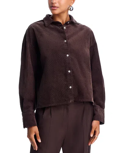 7 For All Mankind Corduroy Button-up Shirt In Brown