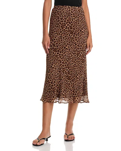 Paige Cicely Silk Midi Skirt In Multi