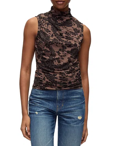 Veronica Beard Mylie Sleeveless Top In Brown