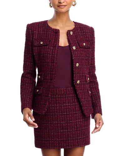 Generation Love Havana Tweed Jacket In Burgundy