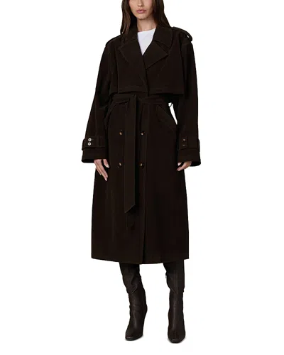 Joe's Jeans The Elizabeth Faux Suede Trench Coat In Brown