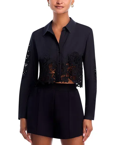 L'agence Seychelle Lace Crop Blouse In Black