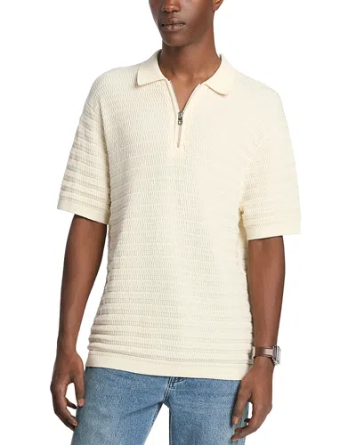 Michael Kors Textured Zip Polo In White