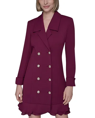 Karl Lagerfeld Double Breasted Jacket Dress In Burgundy