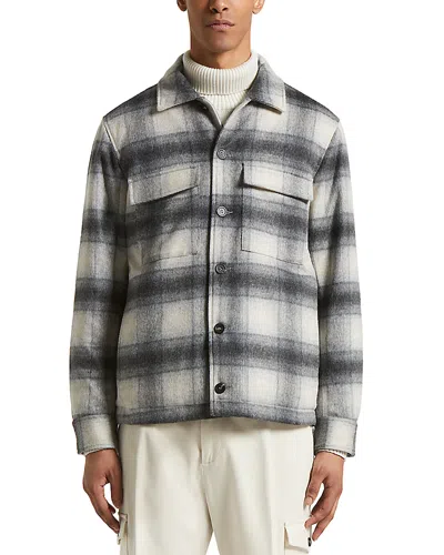 Peserico Relaxed Fit Shirt Jacket In Silver