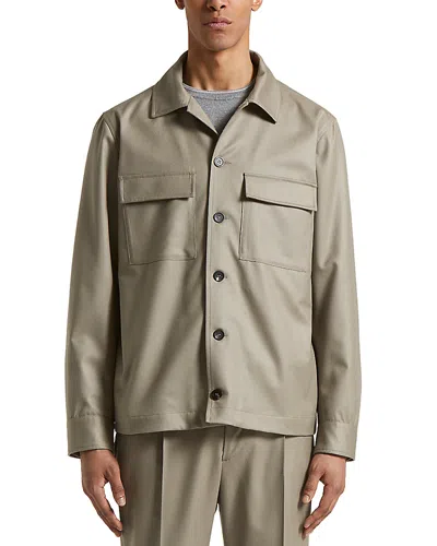 Peserico Double-pocket Button-front Jacket In Neutral