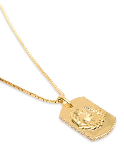 Maje Zodiac Dog Tag Pendant Necklace, 26.5 In Gold