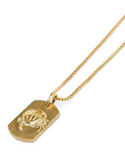 Maje Zodiac Dog Tag Pendant Necklace, 26.5 In Gold