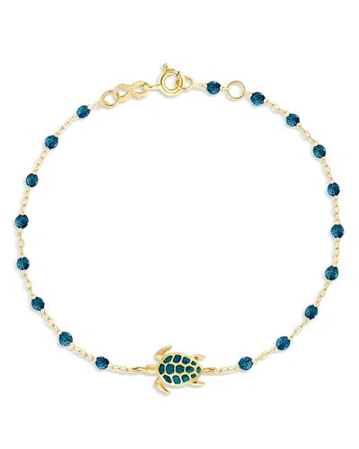 Gigi Clozeau 18k Yellow Gold Voyage Resin Bead Turtle Chain Bracelet In Gold