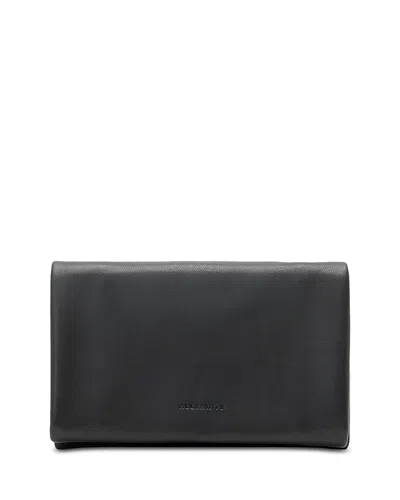 Allsaints Womens Harluna Logo-debossed Leather Wallet Black In Blue