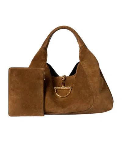 Gucci Softbit Shoulder Bag Maxi Size In Brown