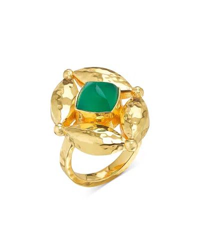 Capucine De Wulf Green Onyx Mystic Eye Ring In Silver