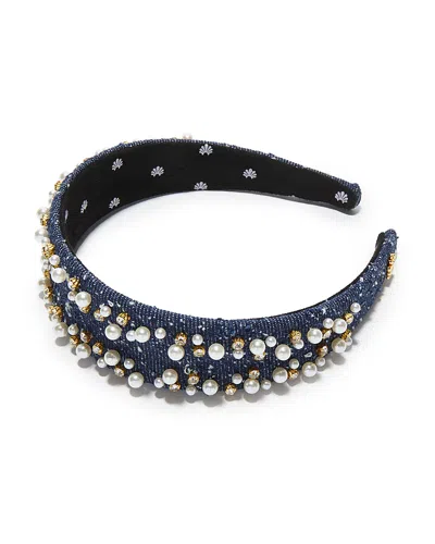 Lele Sadoughi Cher Faux Pearl Sprinkle Headband In Blue