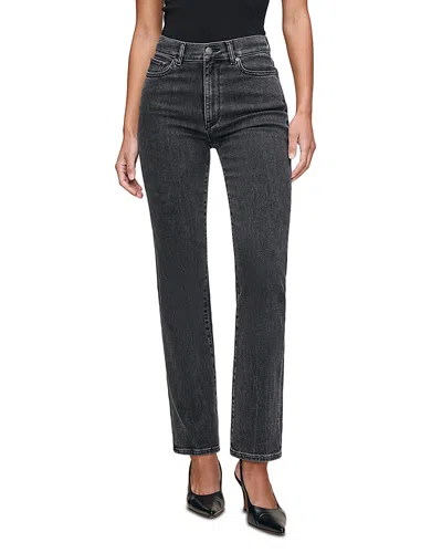 Dl1961 Halle Straight High Rise Instasculpt Jeans In Nightshade In Black