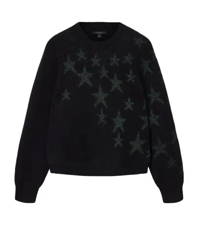 Allsaints Cosmo Star-detail Sweater In Black