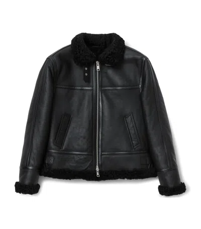 Allsaints Lorel Shearling Flying Jacket In Black