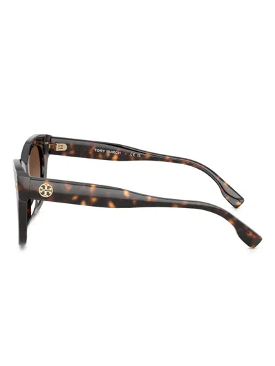 Tory Burch Tortoiseshell Square Sunglasses In Brown