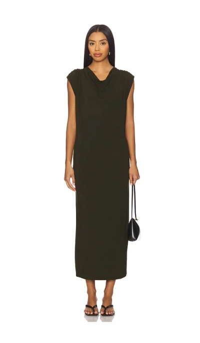 Vince Draped Cowl Neck Dress In Black